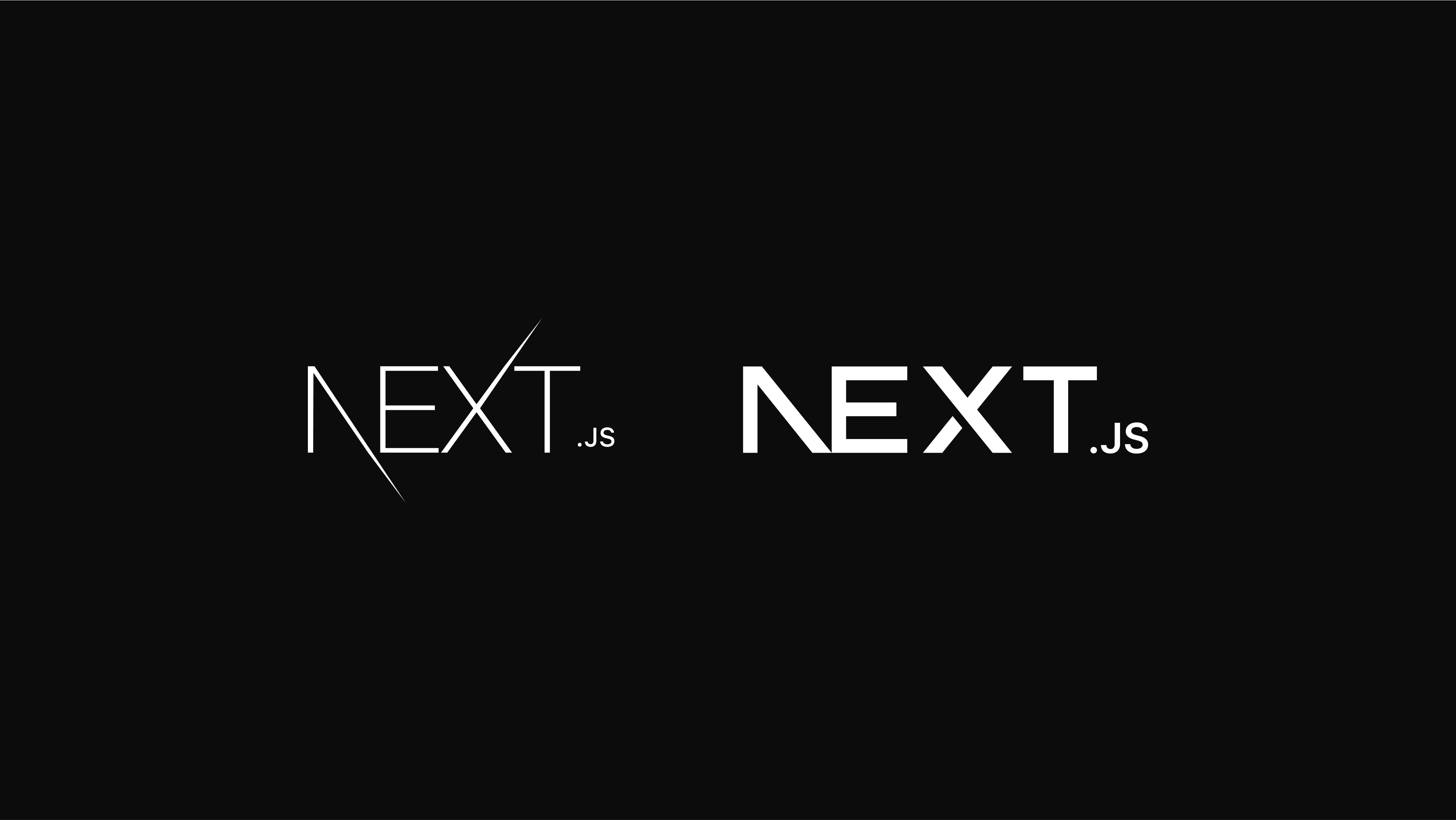 Next.js logo before and after
